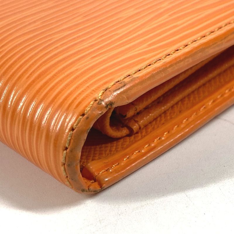 Louis Vuitton Bifold Wallet Porte Billets Compact Epi Leather Mandarin Mandarin Orange
