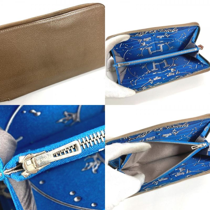 Hermes Wallet Azap Long Silk in Etoupe Gray