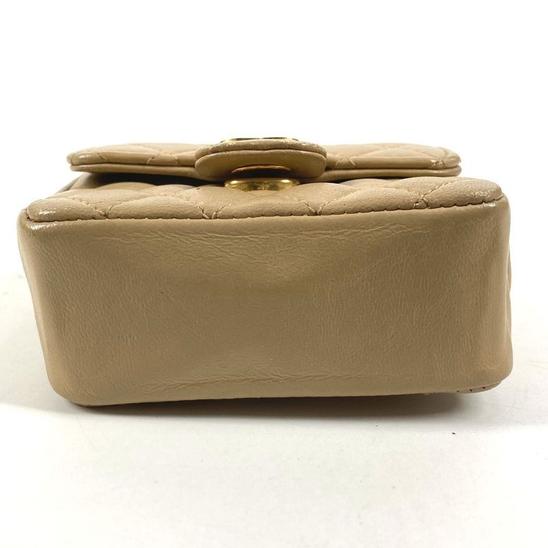 Chanel Handbag Mini Quilted Lambskin Beige