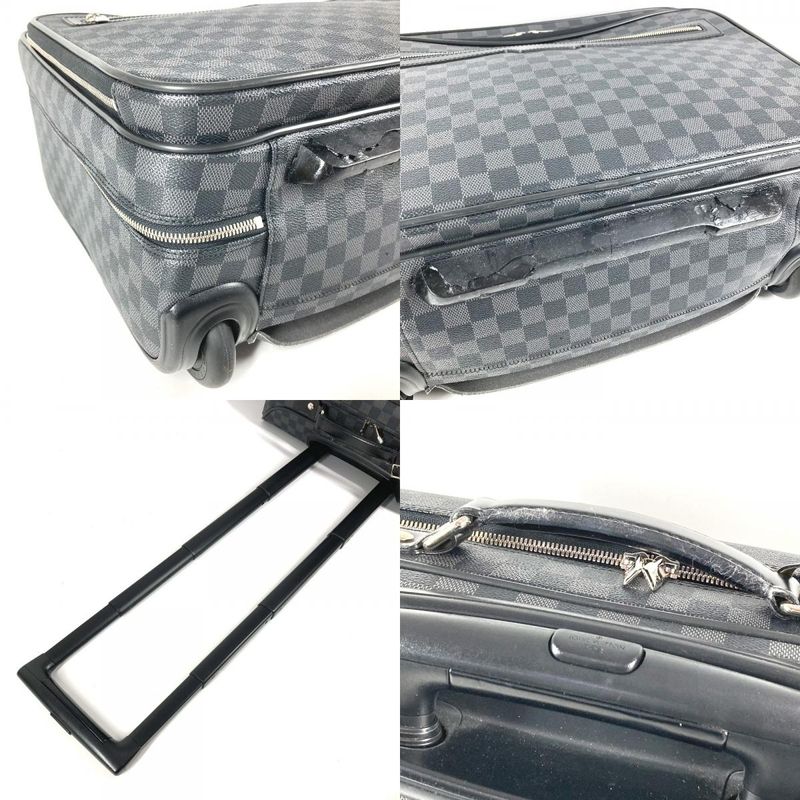 Louis Vuitton Travel Bag Pilot Case Damier Graphite Canvas Black