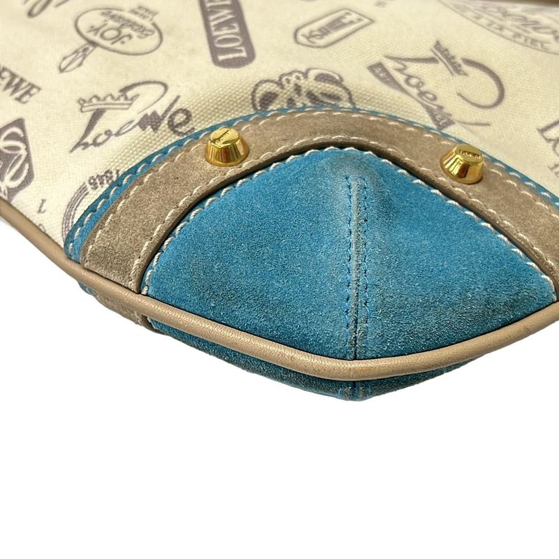 Loewe Shoulder Bag Ivory Blue Gray Beige 160 Aniversario Leather X X
