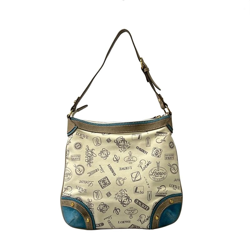 Loewe Shoulder Bag Ivory Blue Gray Beige 160 Aniversario Leather X X