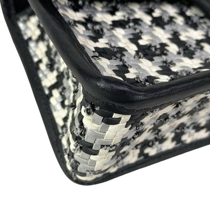 Chanel Shoulder Bag Black Silver White Lambskin X
