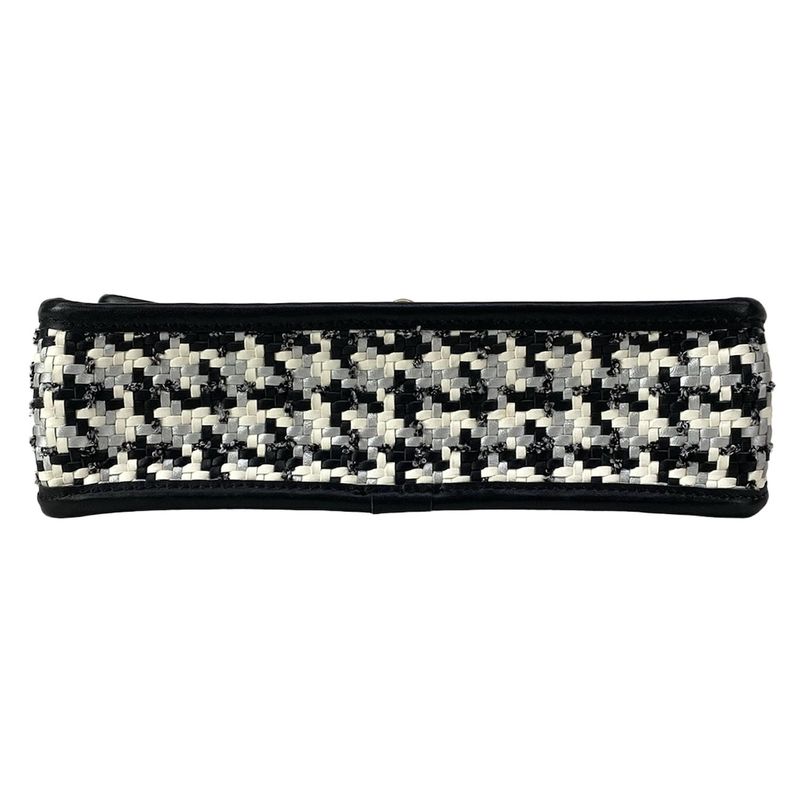 Chanel Shoulder Bag Black Silver White Lambskin X