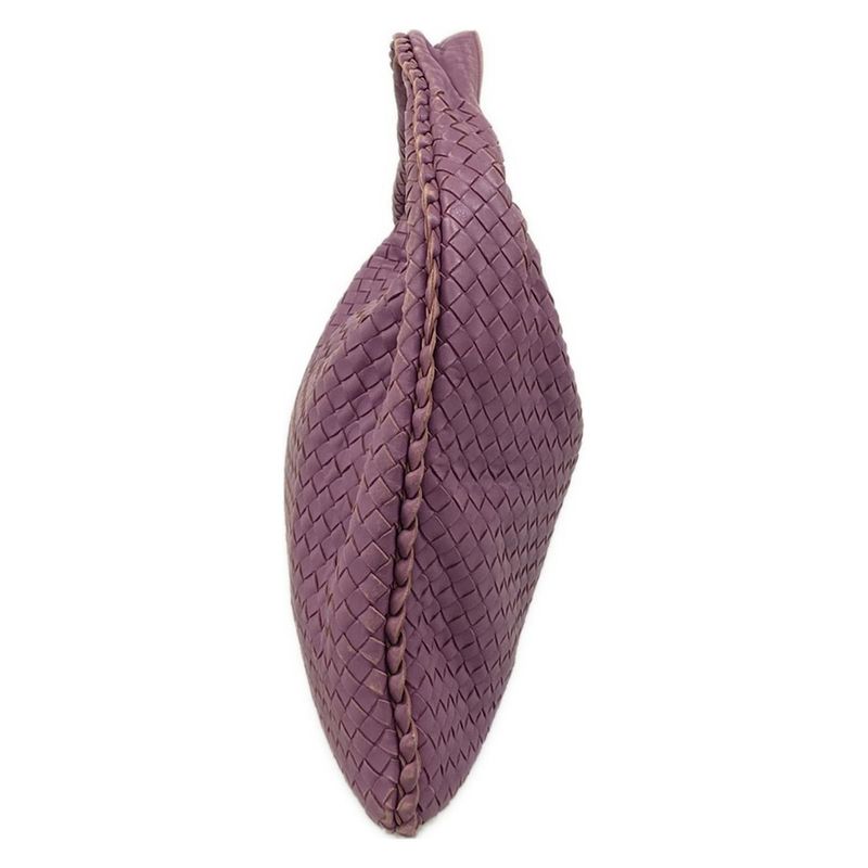 Bottega Veneta Shoulder Bag Large Purple Leather