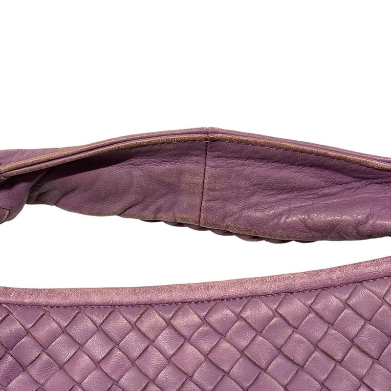 Bottega Veneta Shoulder Bag Large Purple Leather
