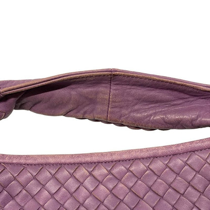 Bottega Veneta Shoulder Bag Large Purple Leather