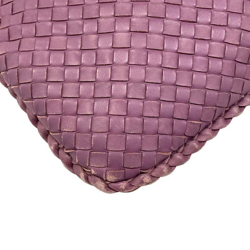 Bottega Veneta Shoulder Bag Large Purple Leather