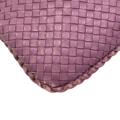 Bottega Veneta Shoulder Bag Large Purple Leather