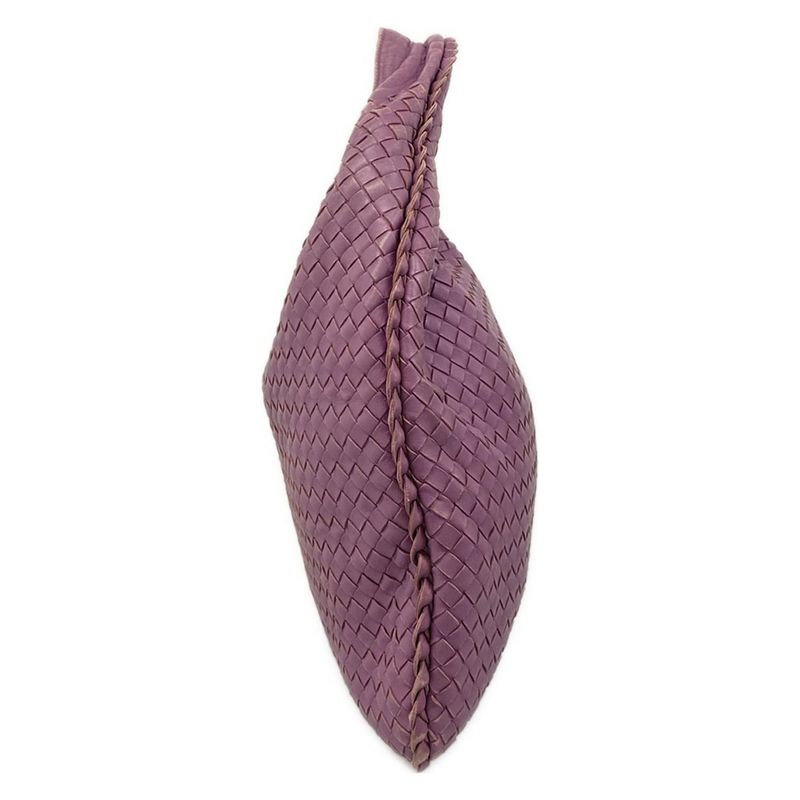 Bottega Veneta Shoulder Bag Large Purple Leather