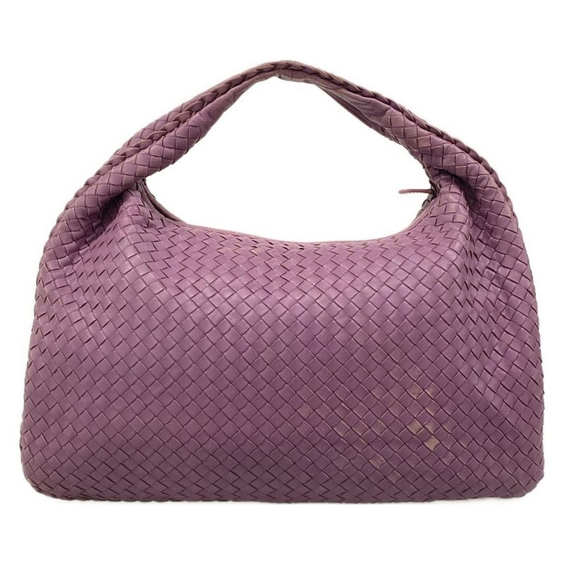 Bottega Veneta Shoulder Bag Large Purple Leather