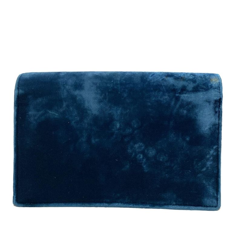 Saint Laurent Paris Wallet Blue Chain Bijou Leather