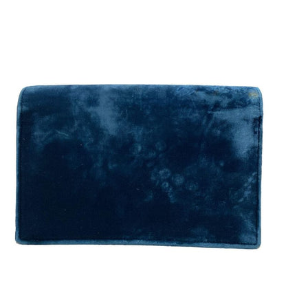 Saint Laurent Paris Wallet Blue Chain Bijou Leather