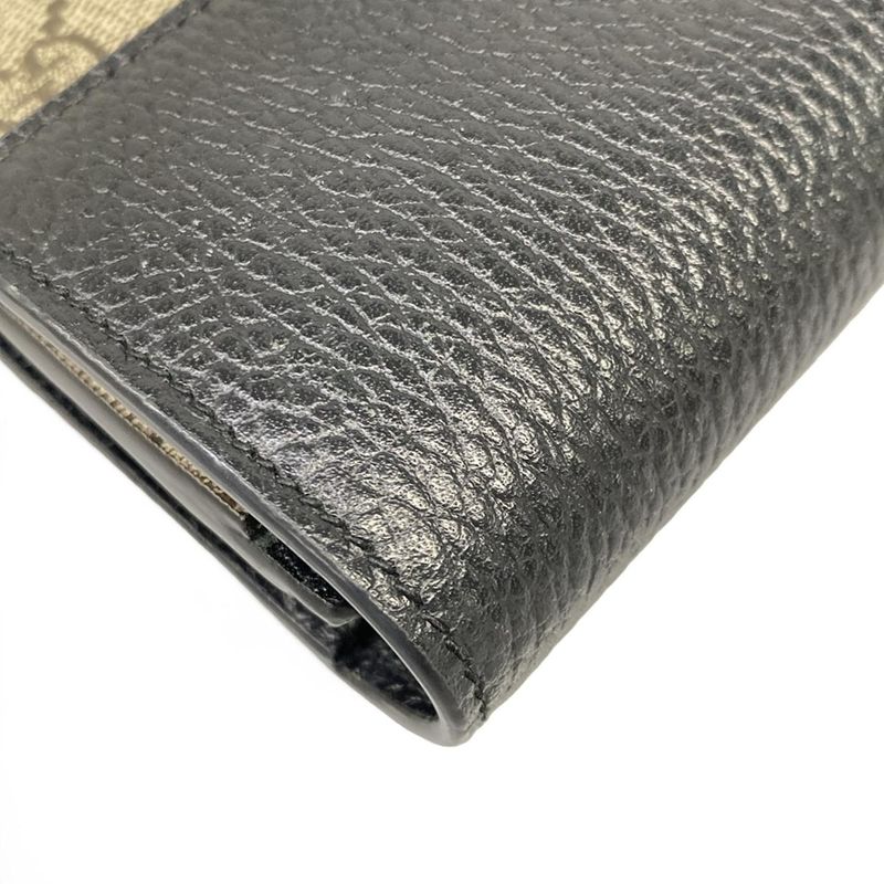 Gucci Wallet GG Marmont Continental Black Beige Ebony X