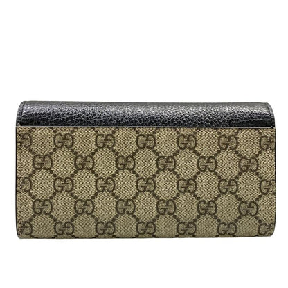 Gucci Wallet GG Marmont Continental Black Beige Ebony X