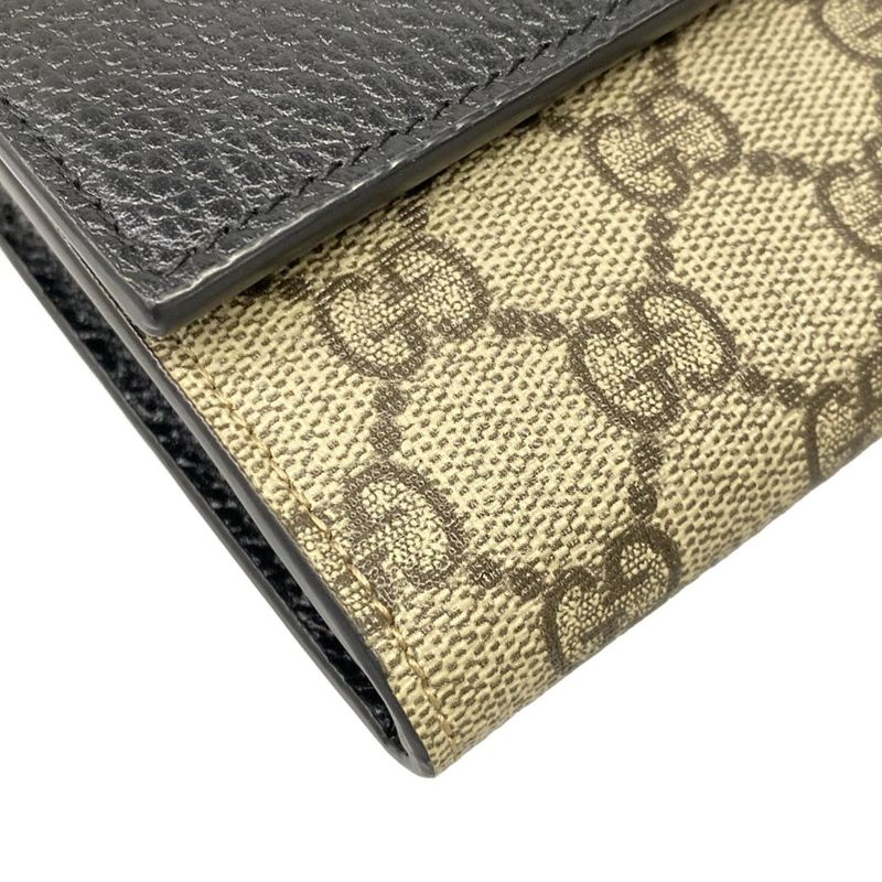 Gucci Wallet GG Marmont Continental Black Beige Ebony X