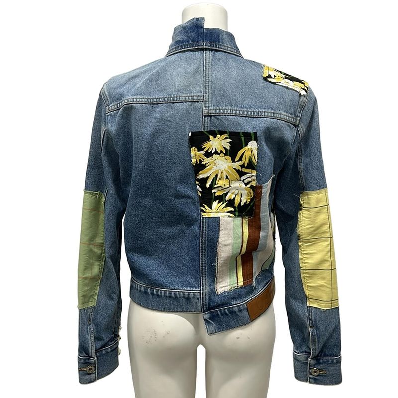 Loewe Jean 36 S Blue Multi Patchwork Cotton Jacket X