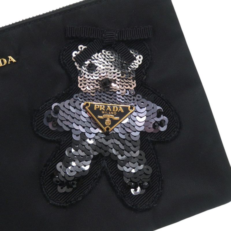 Prada Nylon Bear Black Pouch