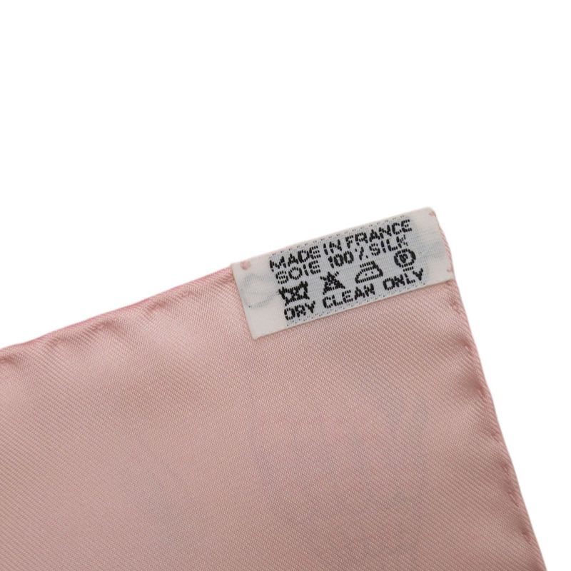 Hermes Carre 90 Parures Oceanes Sea Silk Pink Scarf White