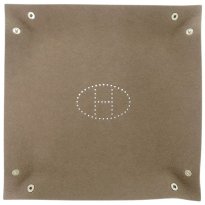 Hermes Tray Vidopoche Felt Etoupe Brown Shoulder Bag