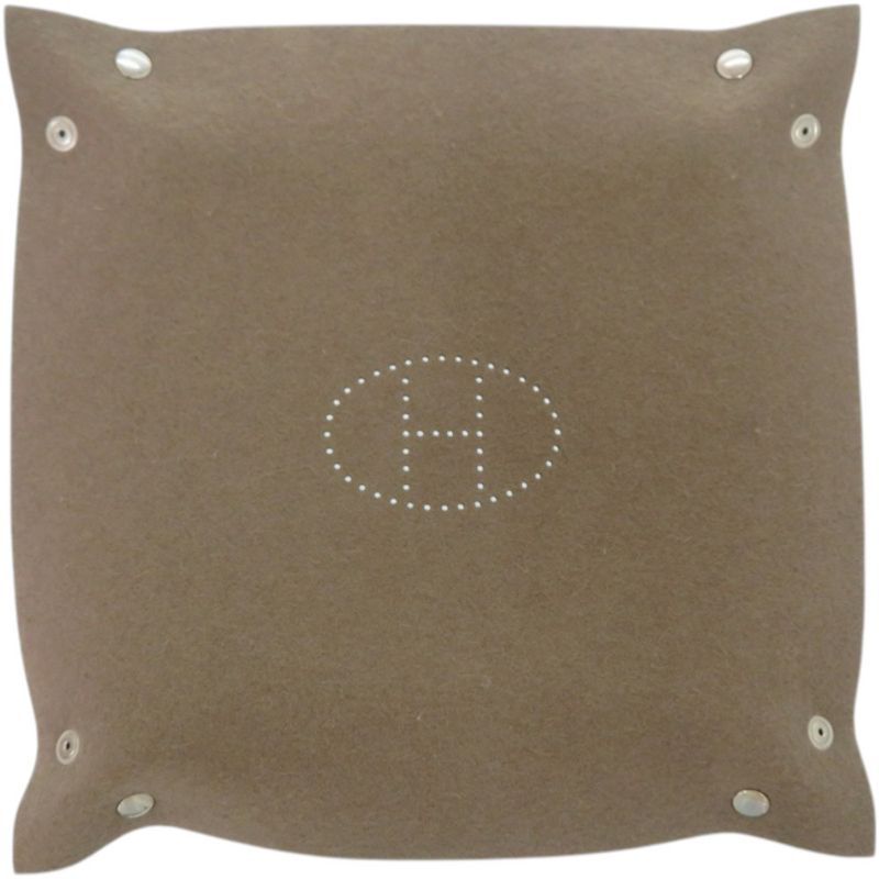 Hermes Tray Vidopoche Felt Etoupe Brown Shoulder Bag