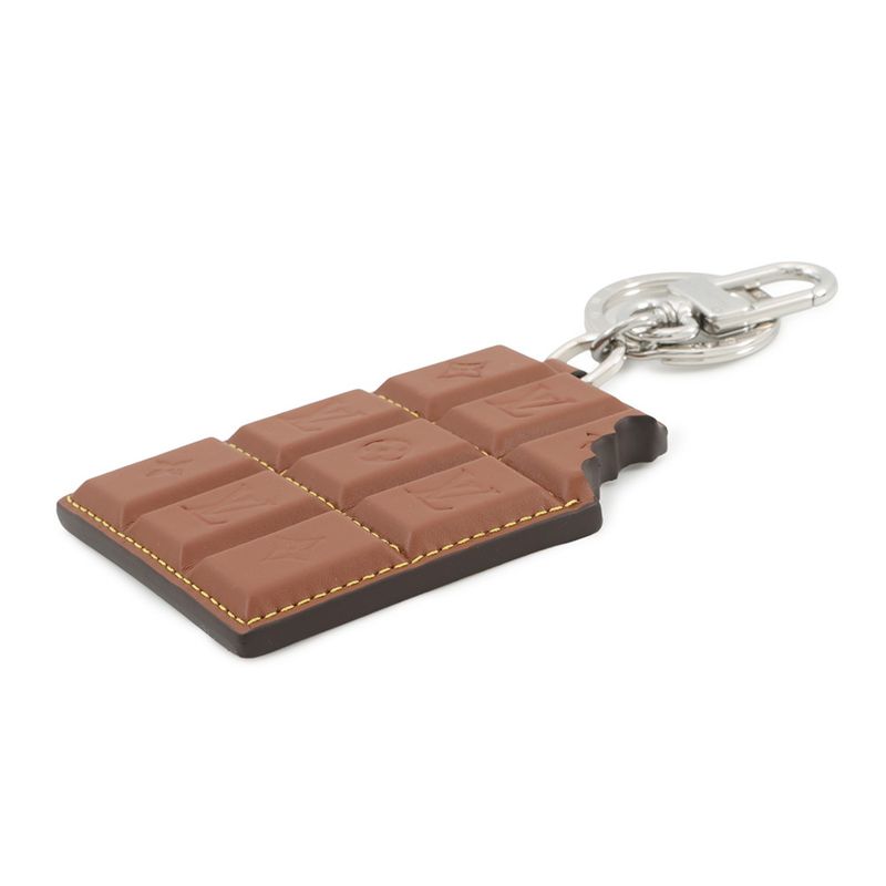 Louis Vuitton Bag Charm Monogram Leather LV Chocolate Key