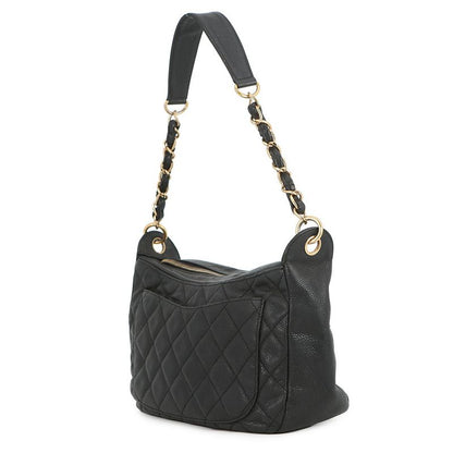 Chanel Chain Shoulder Bag Quilted CC Logo Caviar Leather