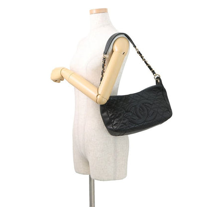 Chanel Chain Shoulder Bag Quilted CC Logo Caviar Leather