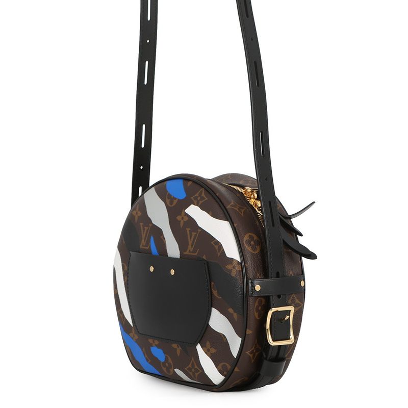 Louis Vuitton Shoulder Bag Monogram Boite Chapeau Sple Noir Black Blue White