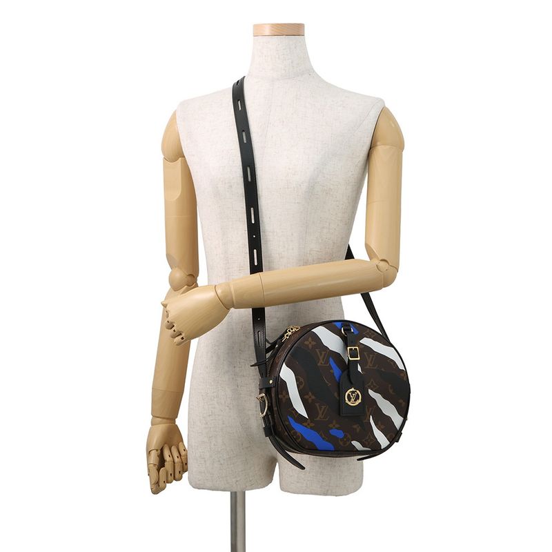 Louis Vuitton Shoulder Bag Monogram Boite Chapeau Sple Noir Black Blue White