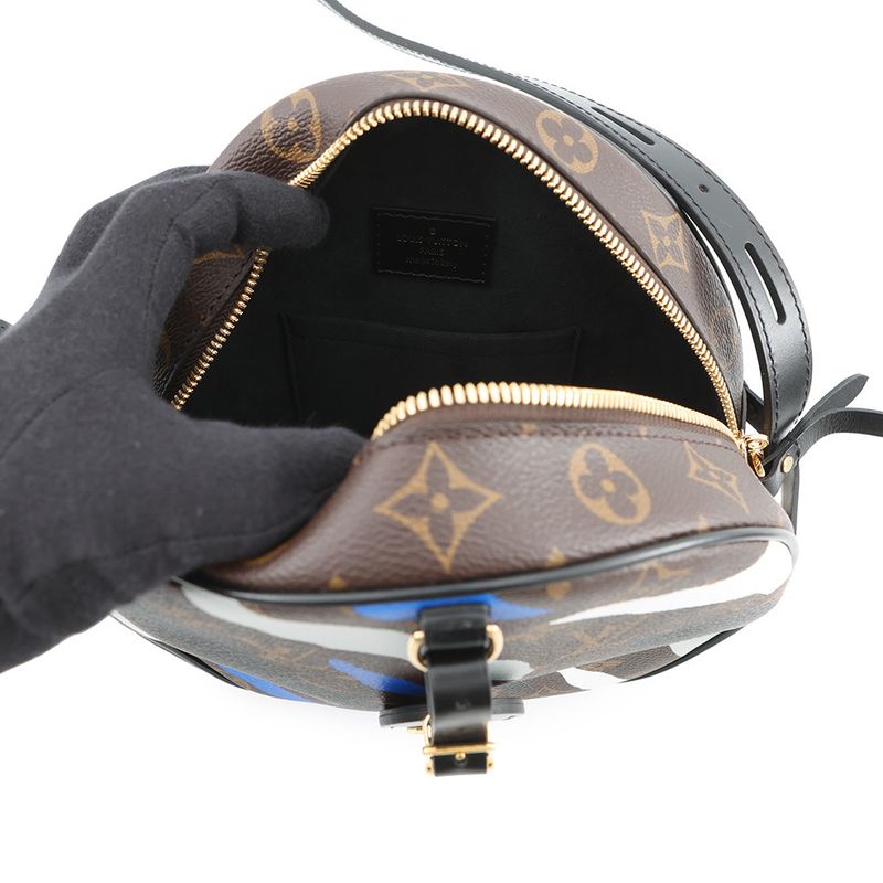 Louis Vuitton Shoulder Bag Monogram Boite Chapeau Sple Noir Black Blue White