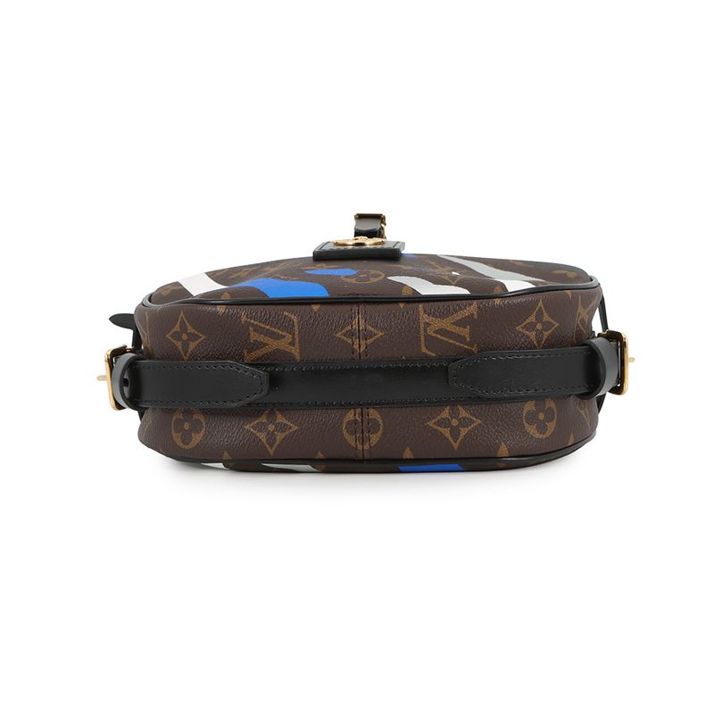 Louis Vuitton Shoulder Bag Monogram Boite Chapeau Sple Noir Black Blue White