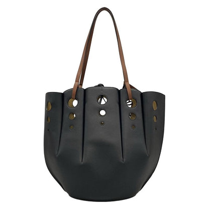 Loewe Tote Shell Black Brown Leather