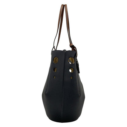 Loewe Tote Shell Black Brown Leather