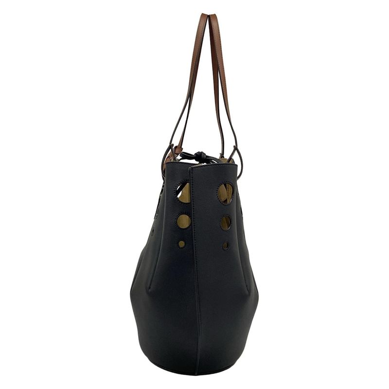Loewe Tote Shell Black Brown Leather