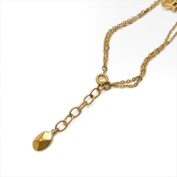 Dior Logo Bracelet Bangle Line Stone Gold