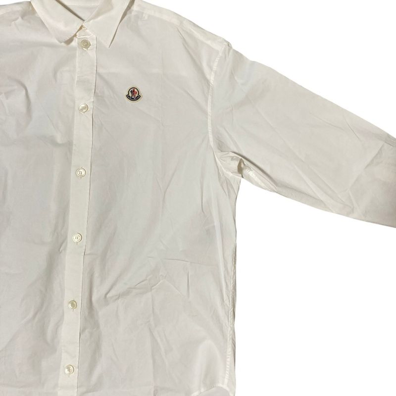 Moncler Camicia Logo Long Sleeve Shirt S White