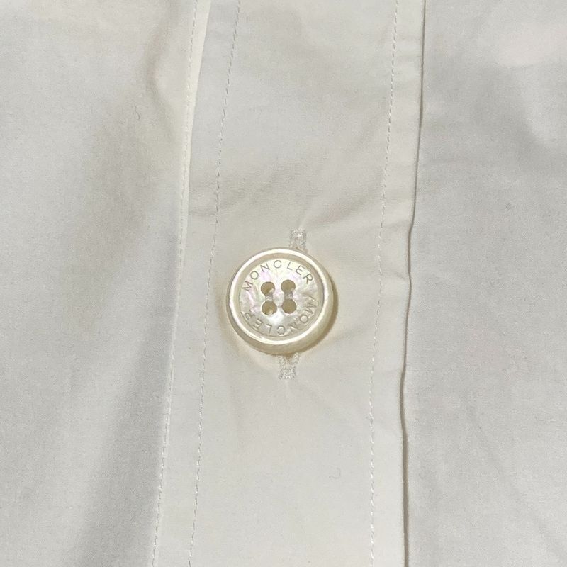 Moncler Camicia Logo Long Sleeve Shirt S White