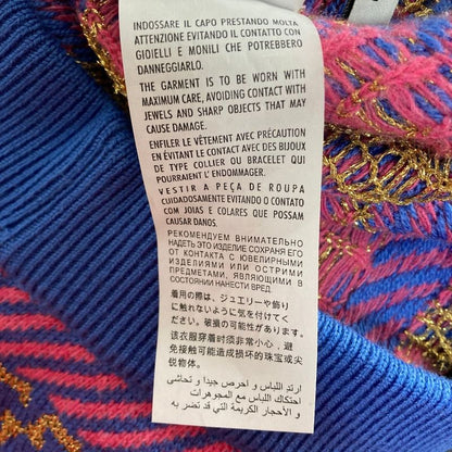 Gucci GG Jacquard Knit Skirt L Blue Pink