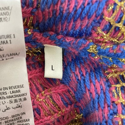 Gucci GG Jacquard Knit Skirt L Blue Pink