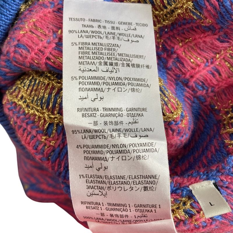 Gucci GG Jacquard Knit Skirt L Blue Pink
