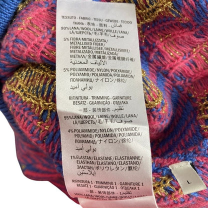 Gucci GG Jacquard Knit Skirt L Blue Pink