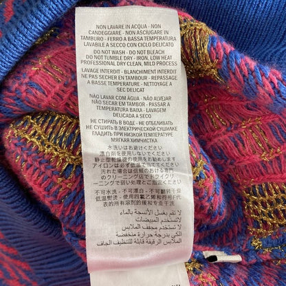 Gucci GG Jacquard Knit Skirt L Blue Pink