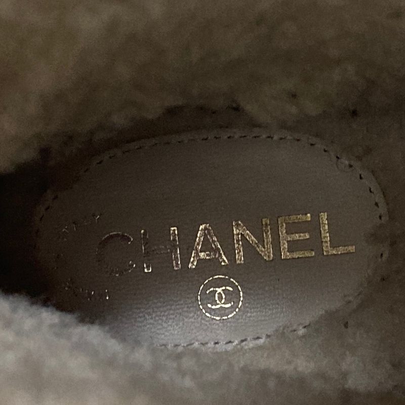Chanel CC Logo Bicolor Mouton Short Boots 36C