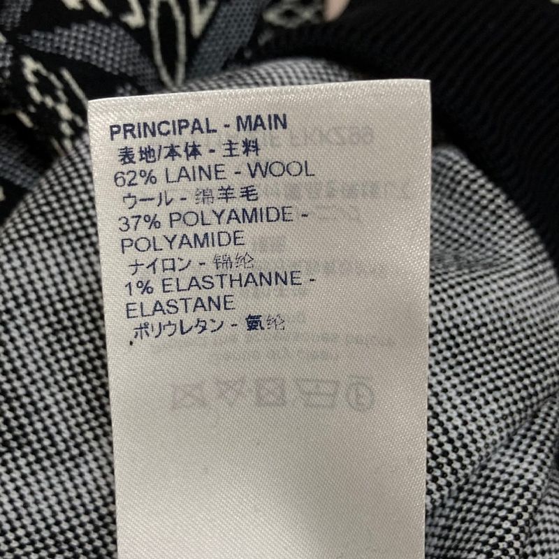 Louis Vuitton Since Monogram Jacquard Wool Skirt XS Black Gray White
