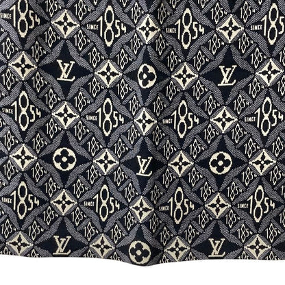 Louis Vuitton Since Monogram Jacquard Wool Skirt XS Black Gray White