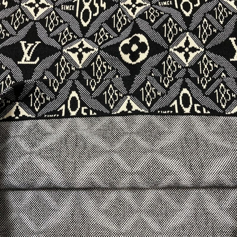 Louis Vuitton Since Monogram Jacquard Wool Skirt XS Black Gray White
