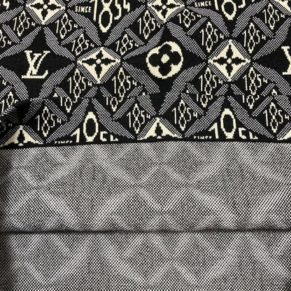 Louis Vuitton Since Monogram Jacquard Wool Skirt XS Black Gray White