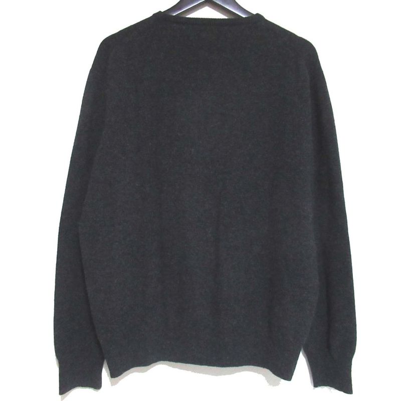 Loro Piana Cashmere Long Sleeve Melange Knit Sweater 52 Charcoal Grey
