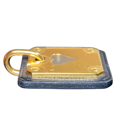 Hermes As de Coule PM Heart Motif Gpxleather Pendant Top Black Gold Brand